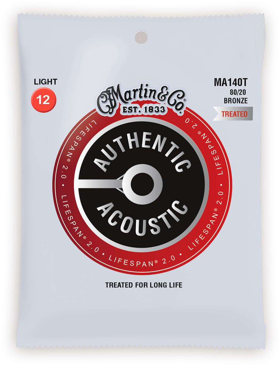 MARTIN STRINGS MA140T AUTHENTIC TREATED LIGHT 80/20 BRONZE LIGHT 12-16-25-32-42-54
