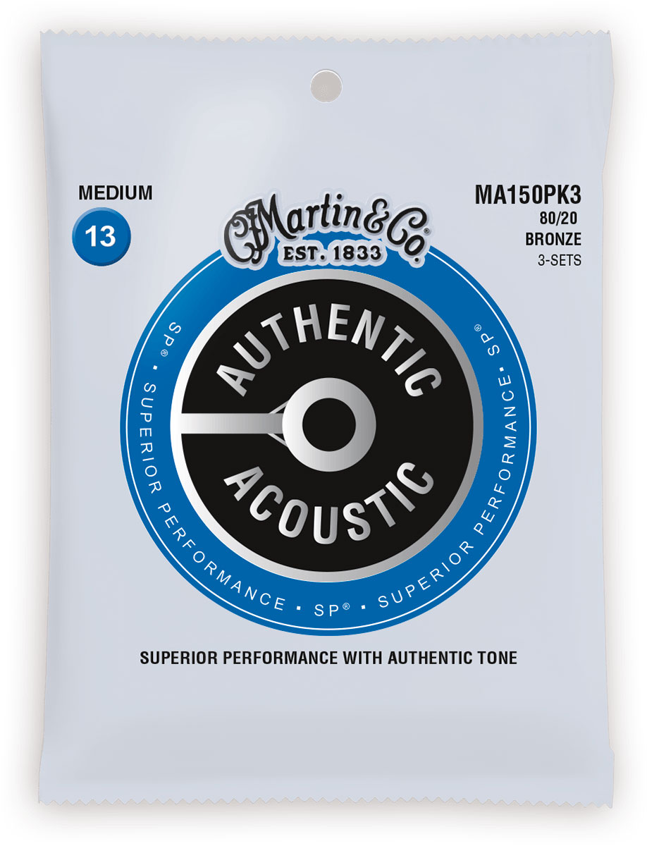 MARTIN & CO MA150PK3 Authentic 80/20 SP Medium 13-56 Pack de 3