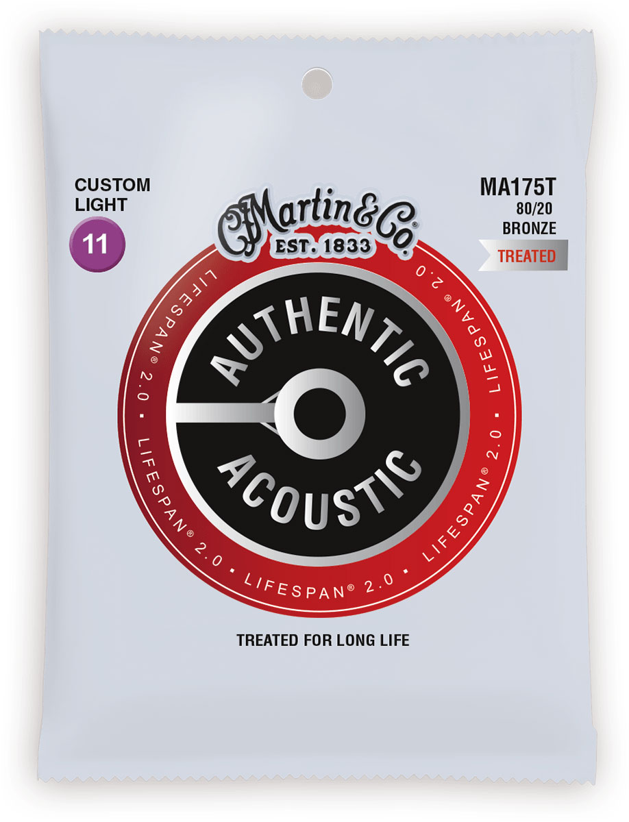 MARTIN STRINGS MA175T AUTHENTIC TREATED CUSTOM LIGHT 80/20 BRONZE CUSTOM LIGHT 11-15-23-32-42-52
