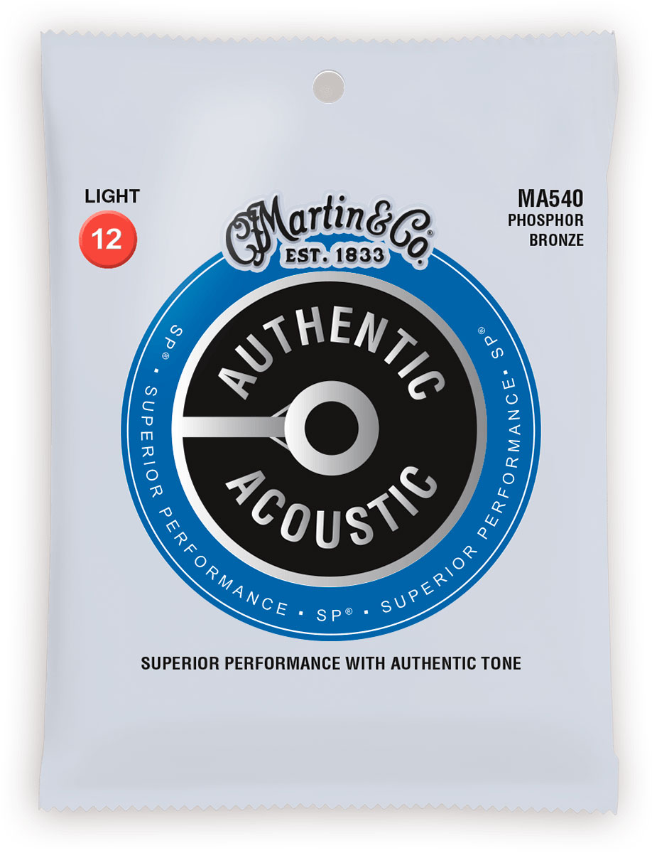 MARTIN STRINGS MA540 AUTHENTIC SP LIGHT 92/8 PHOSPHOR BRONZE LIGHT 12-16-25-32-42-54