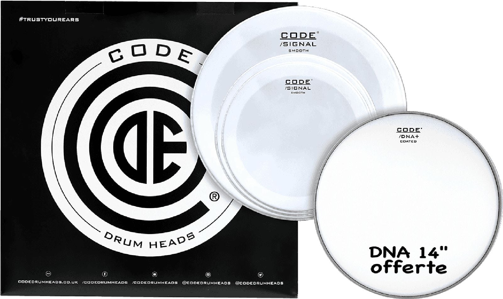 CODE DRUM HEAD TOM PACK SIGNAL SMOOTH ROCK + CC 14