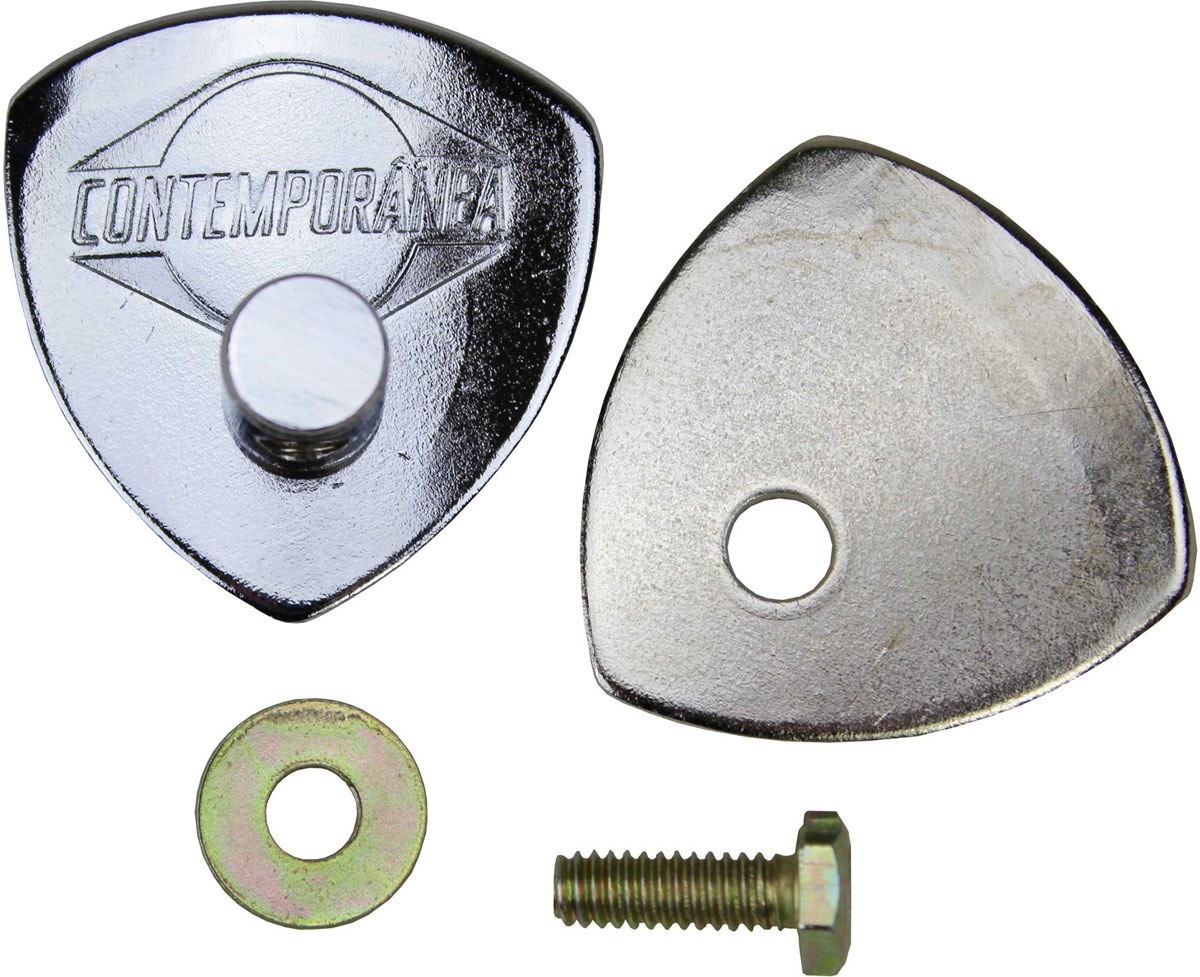 CONTEMPORANEA Attache timbal rebolo bois (escudo + reforço + bala + parafuso + arruela) chromé
