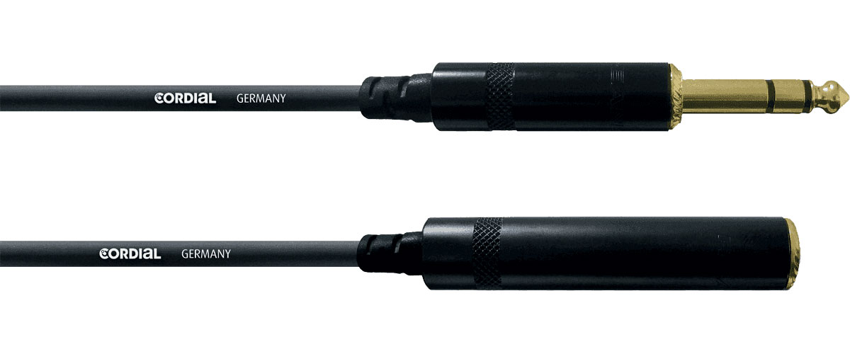 CORDIAL STEREO AUDIO CABLE MALE JACK/ FEMALE JACK 10 M