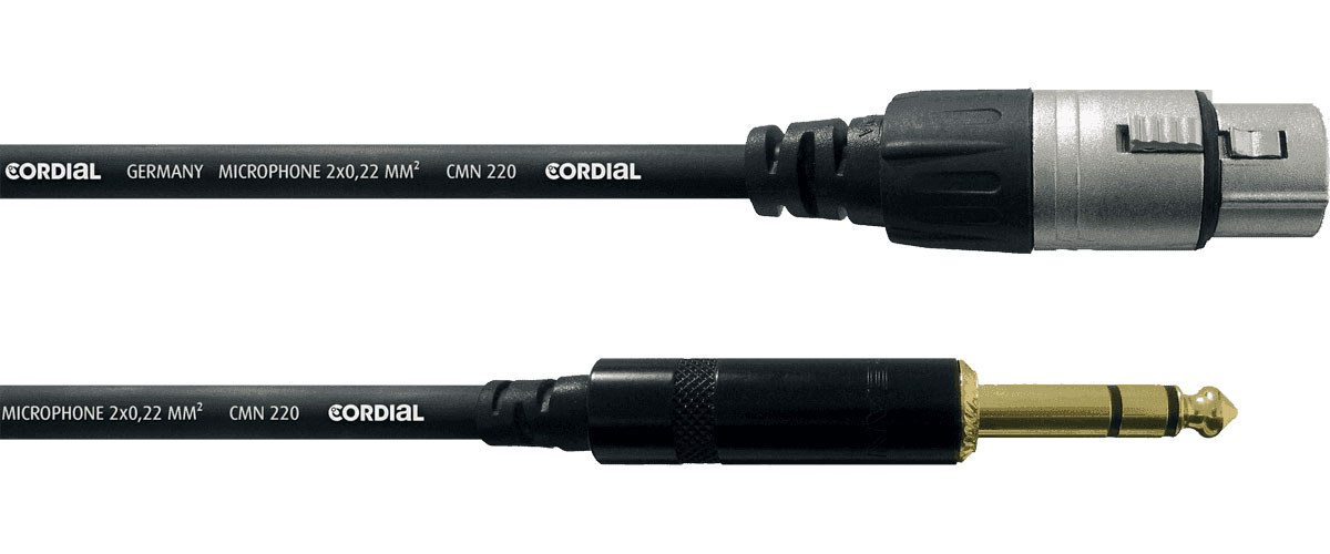 CORDIAL Câble Audio Stéréo XLR Femelle/jack Stéréo 6 M