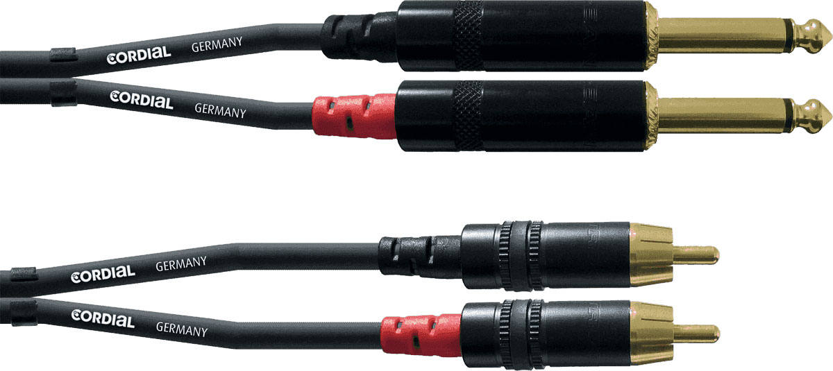 CORDIAL AUDIO CABLE DOUBLE JACK MONO - RCA 90 CM
