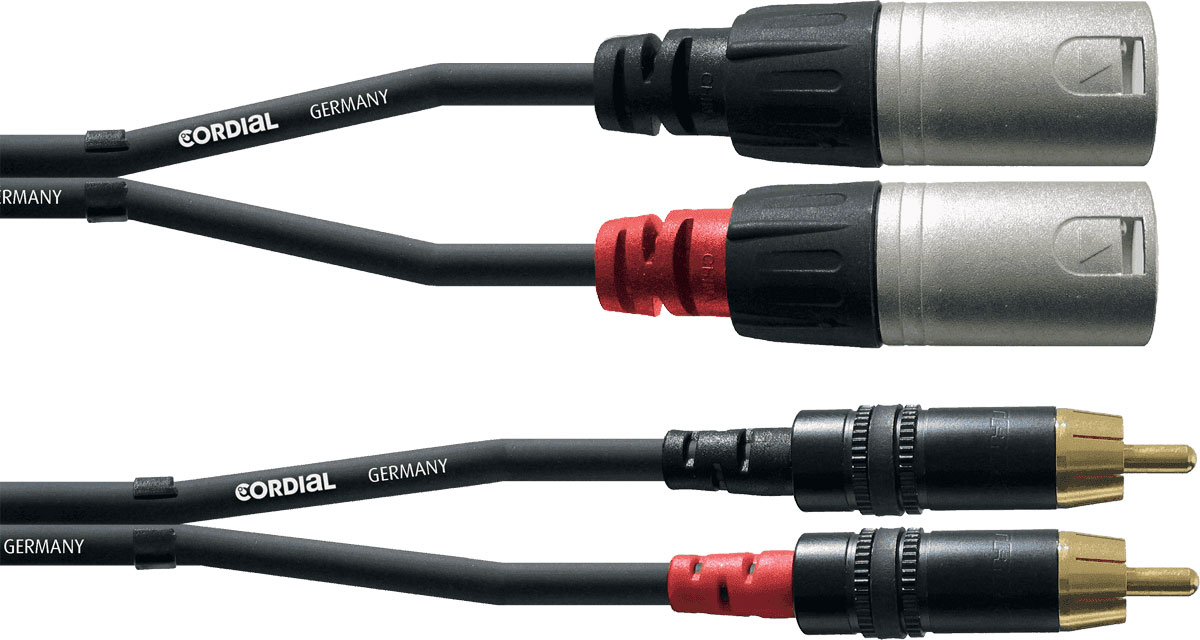 CORDIAL Câble Audio Double XLR Mâle/RCA 1,5 M