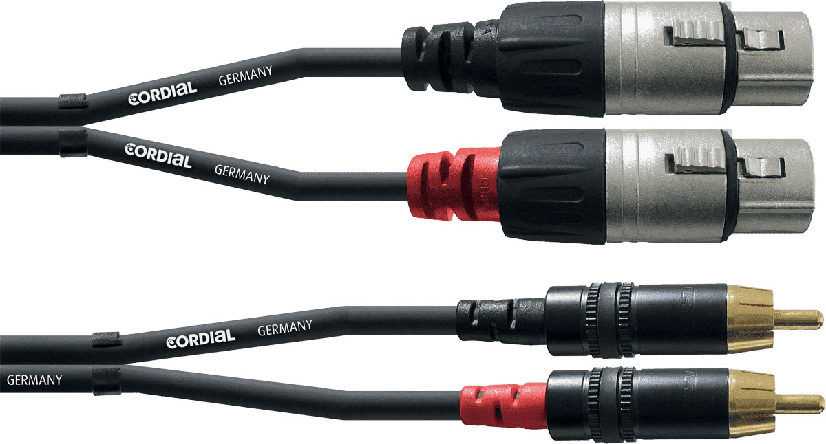 CORDIAL Câble Audio Double XLR Femelle/RCA 3 M