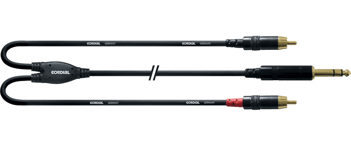 CORDIAL CABLE AND STEREO JACK/2 RCA SHOULDER STRAP 90 CM