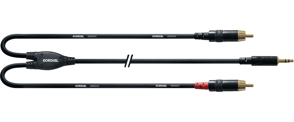 CORDIAL AUDIO CABLE MINIJACK STEREO - 2 RCA 90 CM