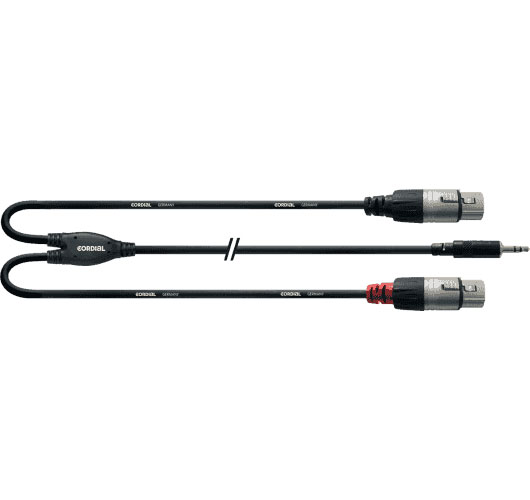 CORDIAL CABLE AND STRAP MINIJACK STEREO/2 XLR FEMALE 1.8 M