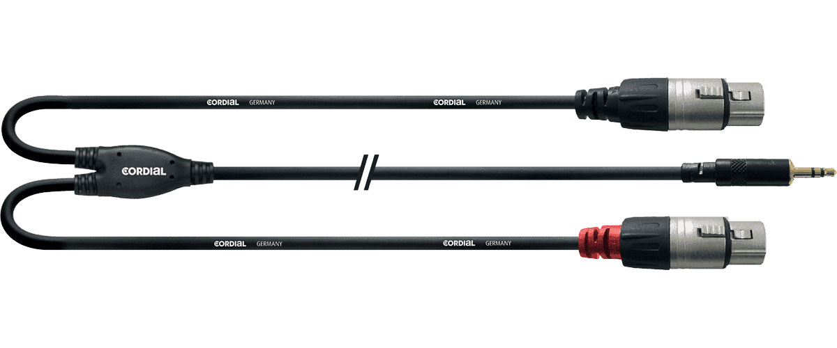 CORDIAL CABLE AND STRAP MINIJACK STEREO/2 XLR FEMALE STEREO/2 XLR LONG 3 M