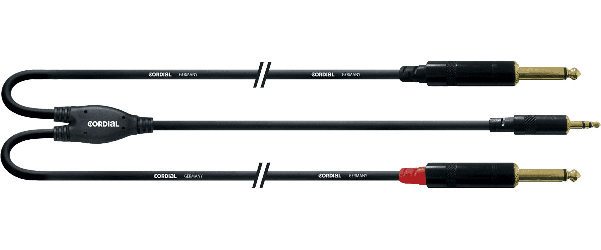 CORDIAL CABLE AND STRAP MINIJACK STEREO/2 JACK MONO LONG 3 M