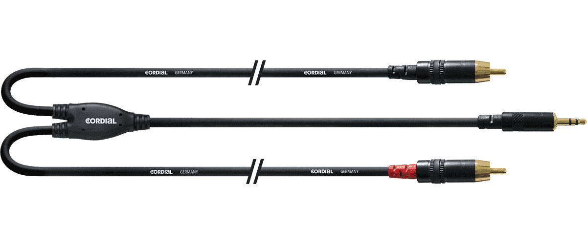 CORDIAL CABLE AND MINIJACK/2 RCA JUMPER STRAP LONG 6 M