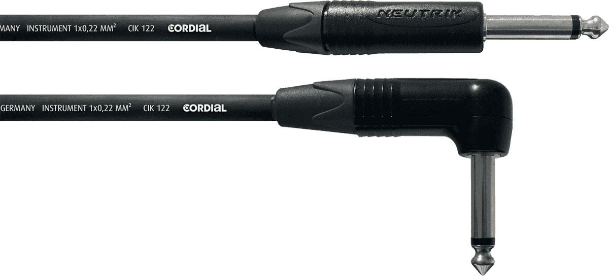 CORDIAL GUITAR JACK CABLE RIGHT ELBOW 9 M
