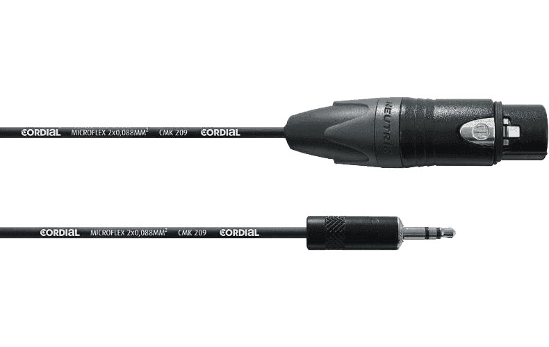 CORDIAL UNBALANCED AUDIO CABLE XLR FEMALE XLR/MINIJACK STEREO 1.5 M