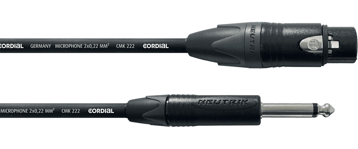 CORDIAL AUDIO CABLE XLR FEMALE XLR/ MONO JACK 2.5 M