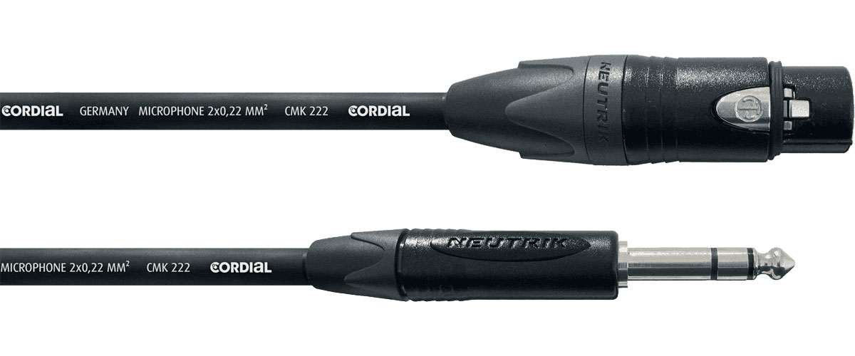 CORDIAL STEREO AUDIO CABLE XLR FEMALE XLR/JACK 2.5 M
