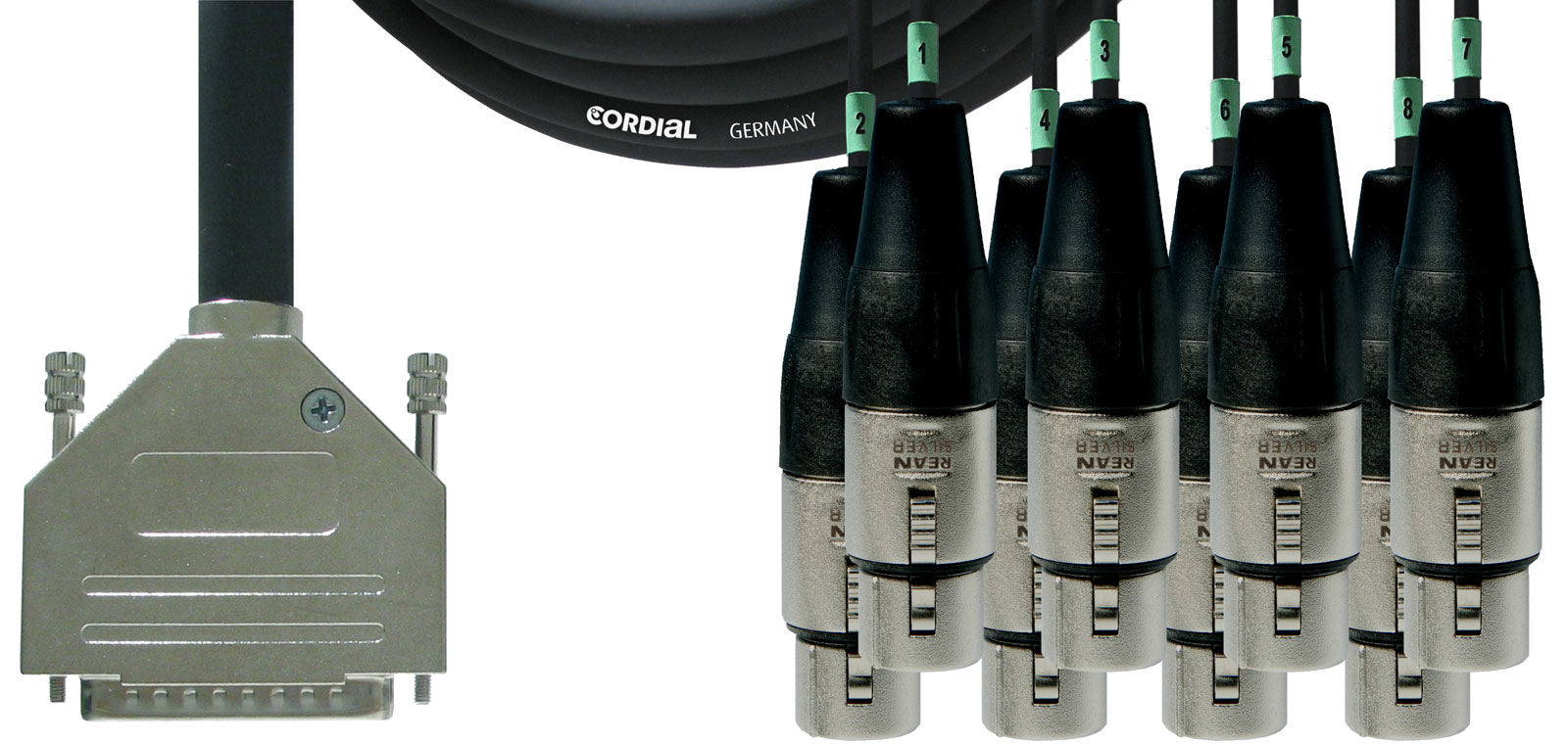 CORDIAL CBLE INTERFACE SUB-D/8 XLR FEMELLES 3 M