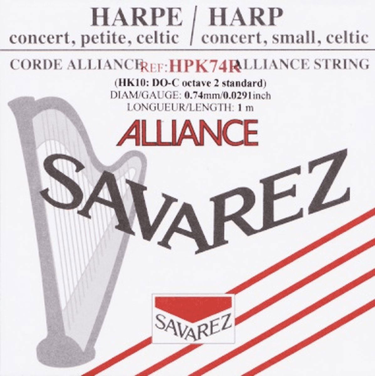 SAVAREZ CORDE HARPE ALLIANCE DIAMETRE 0,74MM ROUGE