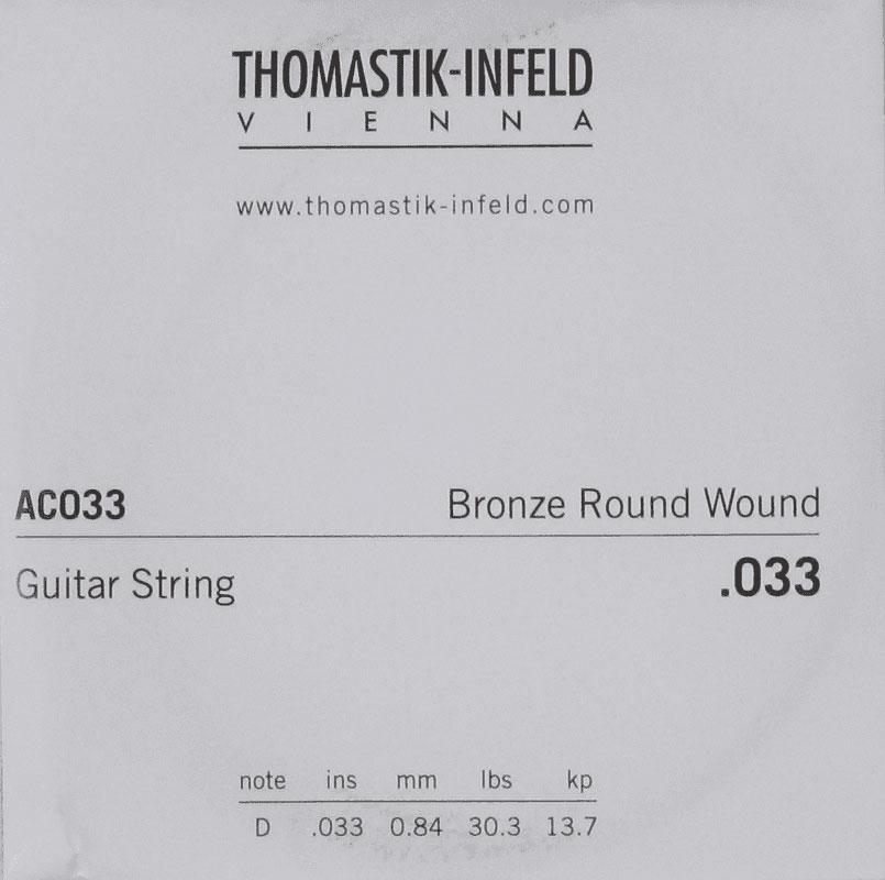 THOMASTIK AC033 Plectrum Bronze Flat Wound 033
