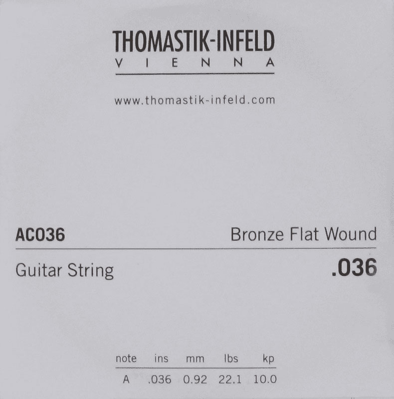 THOMASTIK AC036 Plectrum Bronze Flat Wound 036