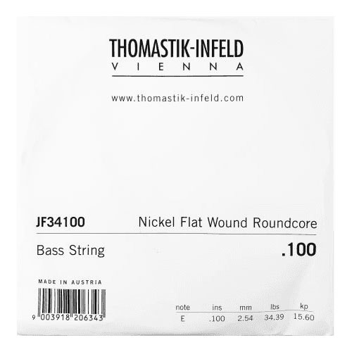THOMASTIK JF34100 Nickel Flat Wound Roundcore 100