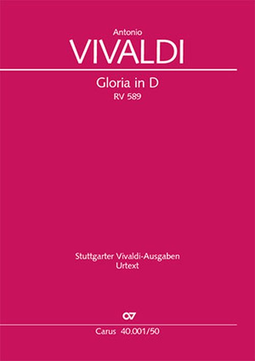 CARUS Vivaldi Antonio - Gloria RV589 - Chant/piano