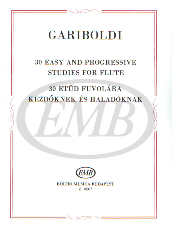 EMB (EDITIO MUSICA BUDAPEST) GARIBOLDI G. - STUDI FACILI E PROGRESSIVI (30) - FLUTE