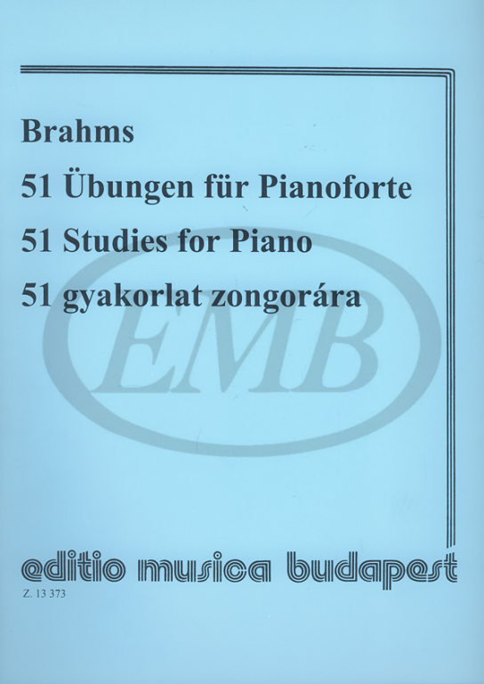 EMB (EDITIO MUSICA BUDAPEST) Brahms - 51 Studies - Piano Solo