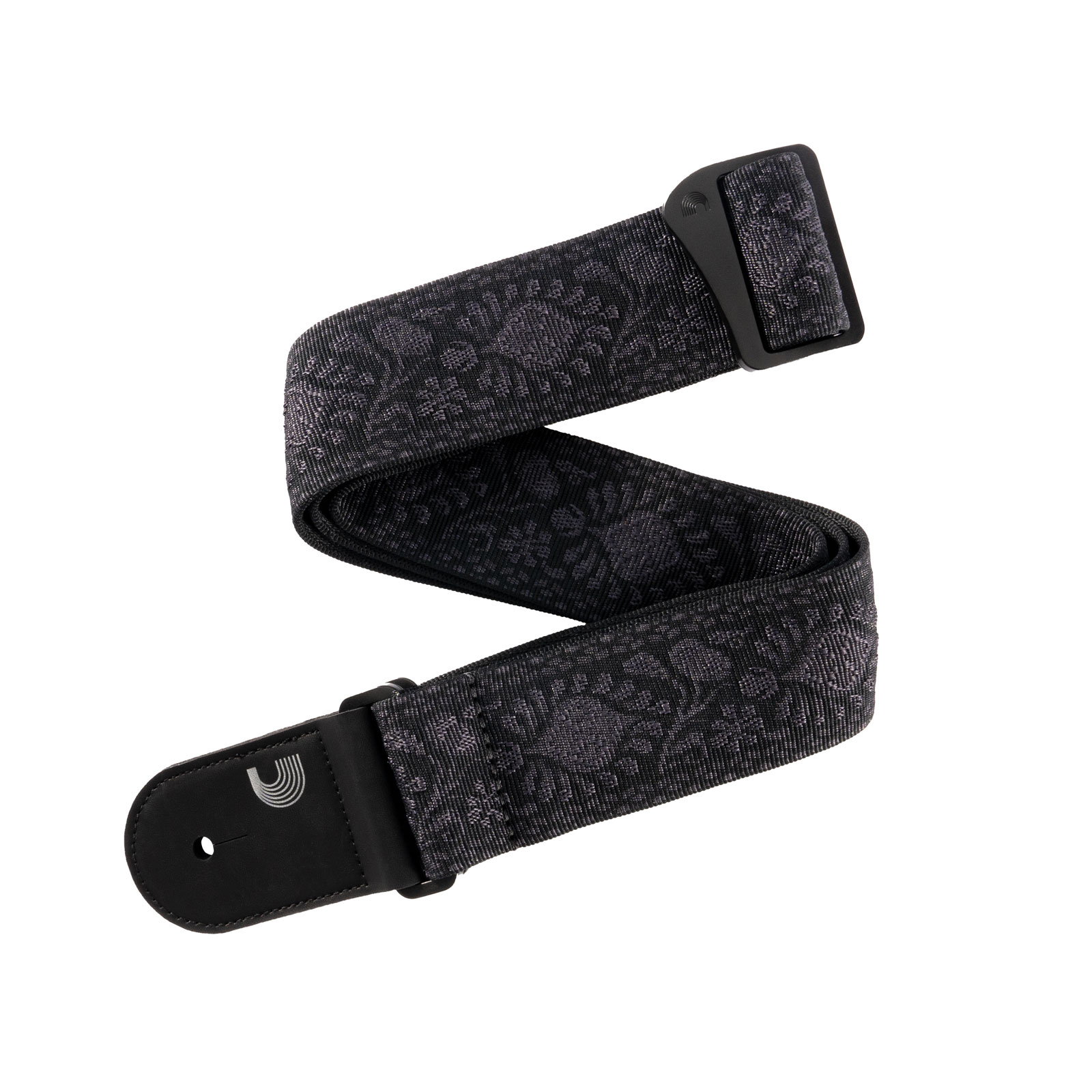 D'ADDARIO AND CO WOVEN GUITAR STRAP, MONTEREY BLACK TUBULAR