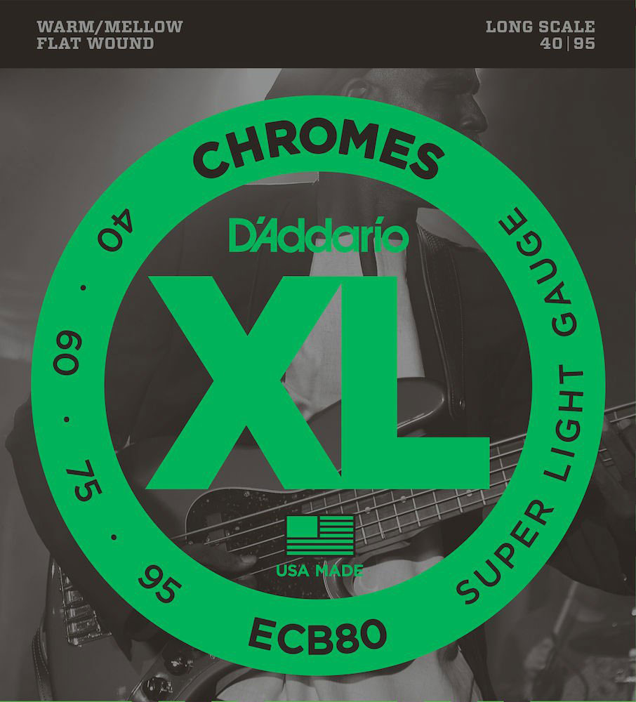 D'ADDARIO AND CO ECB80 CHROMES LONG SCALE SUPER LIGHT 40-95