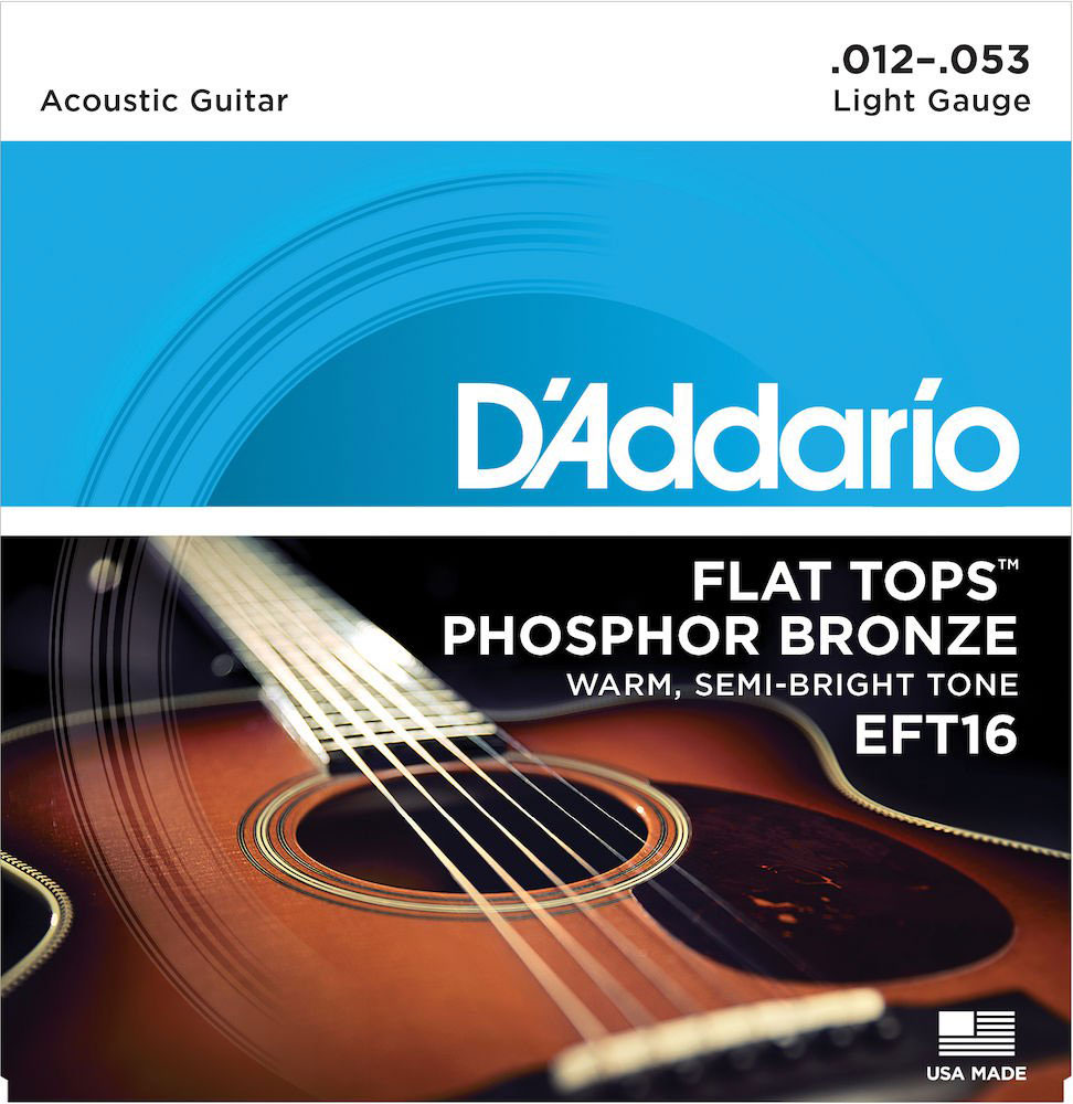 D'ADDARIO AND CO EFT16 Flat Tops Phosphor Bronze Light 12-53