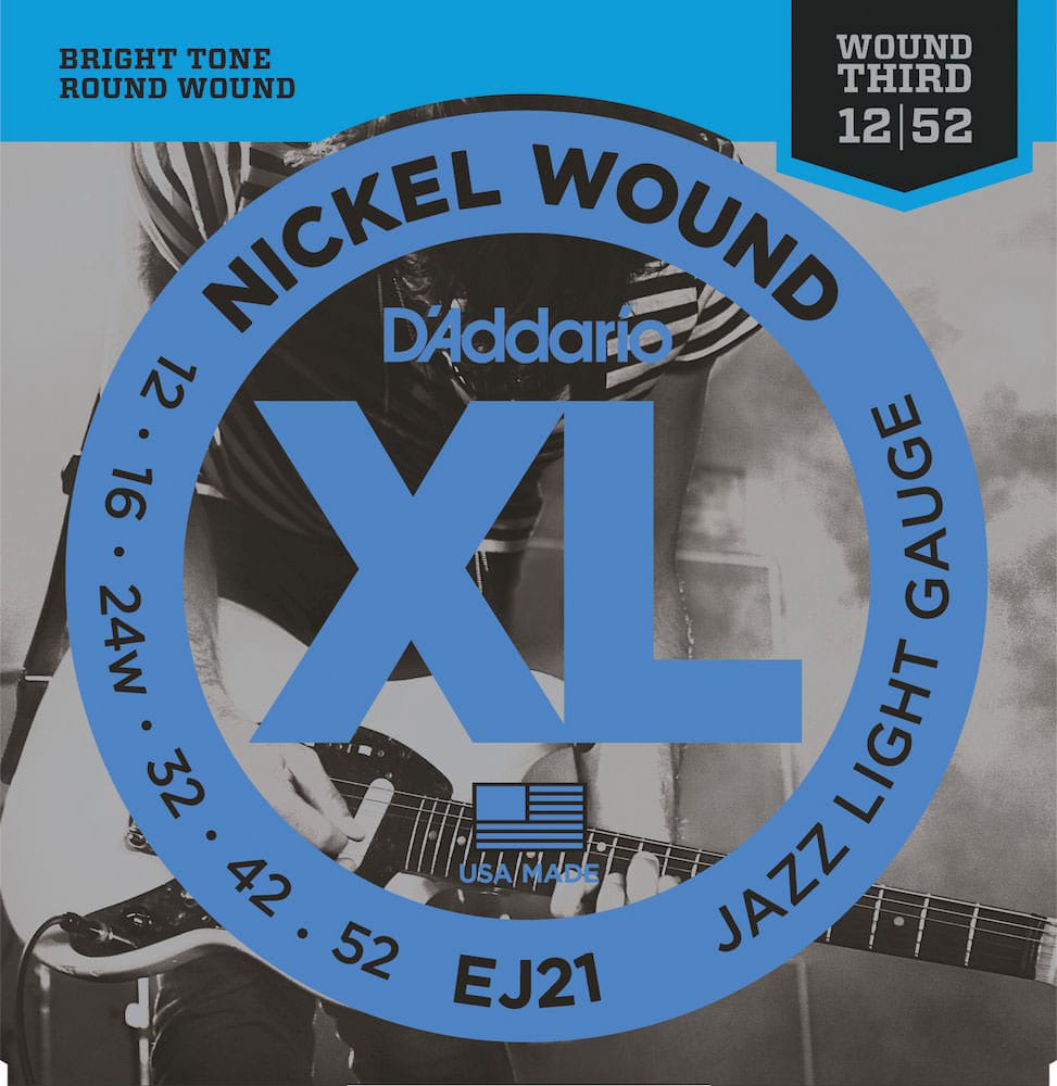 D'ADDARIO AND CO EJ21 NICKEL WOUND JAZZ LIGHT 12-52