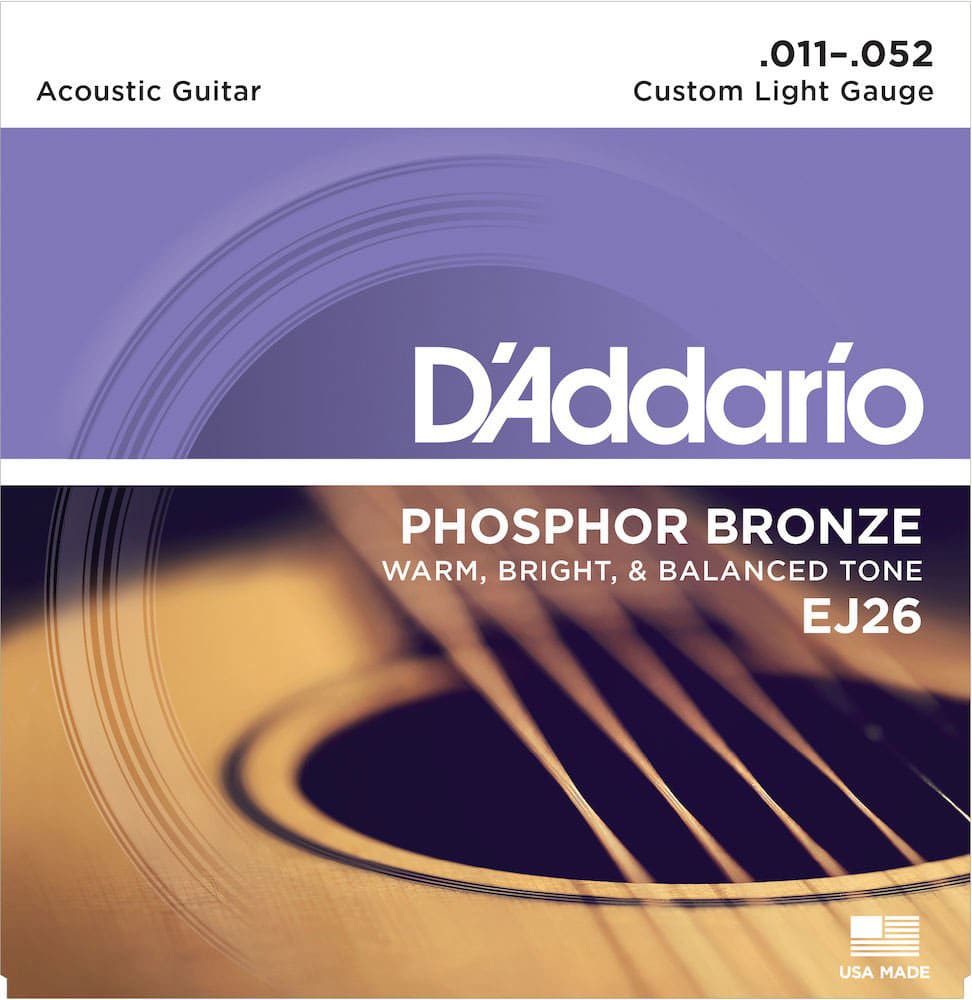 D'ADDARIO AND CO EJ26 PHOSPHOR BRONZE CUSTOM LIGHT 11-52