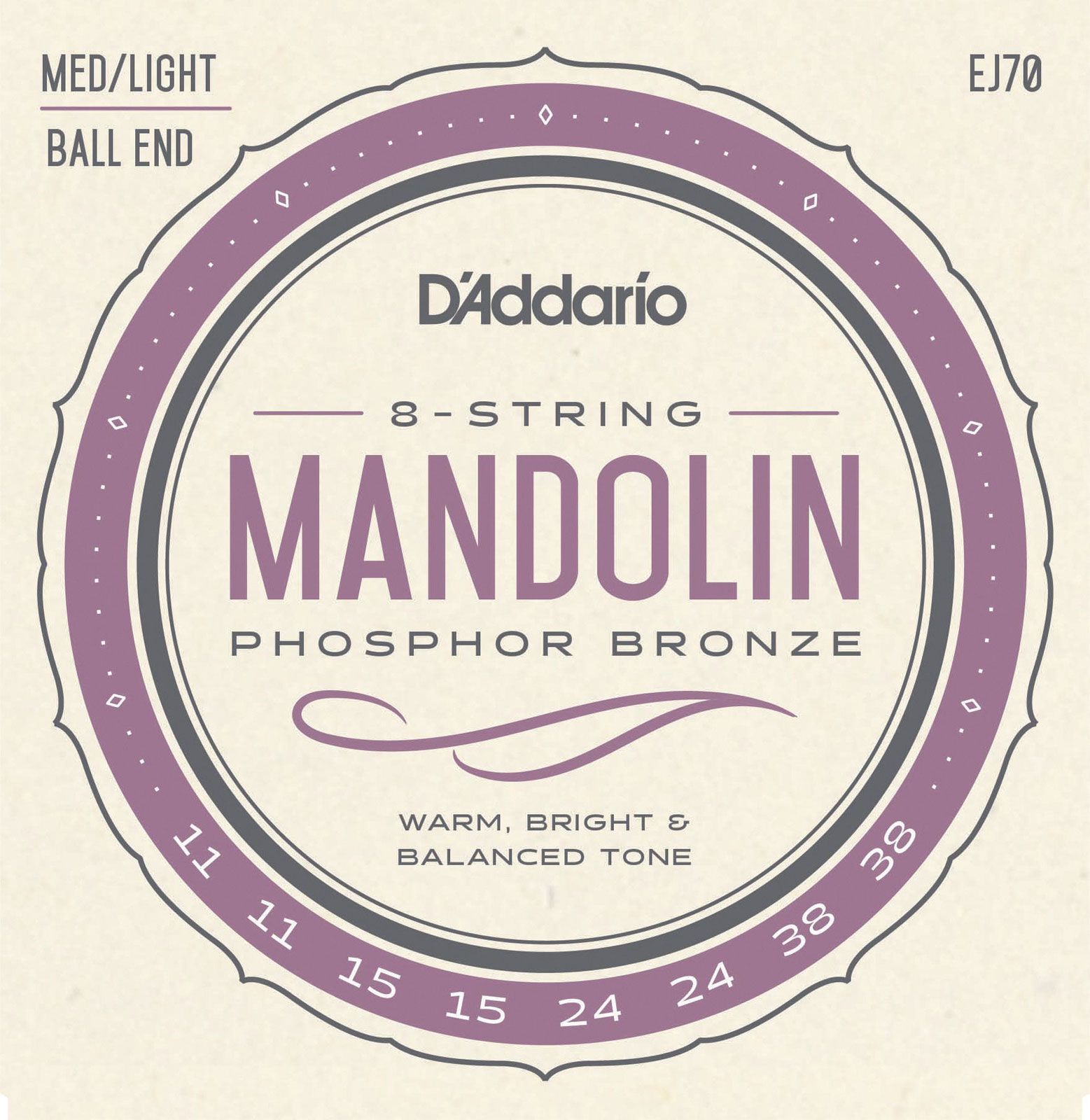 D'ADDARIO AND CO EJ70 Phosphor Bronze Ball End Medium/light 11-38