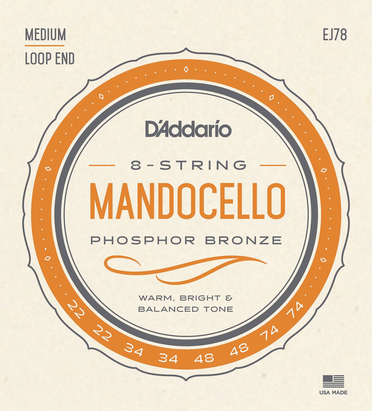 D'ADDARIO AND CO EJ78 JEU DE CORDES POUR MANDOCELLO