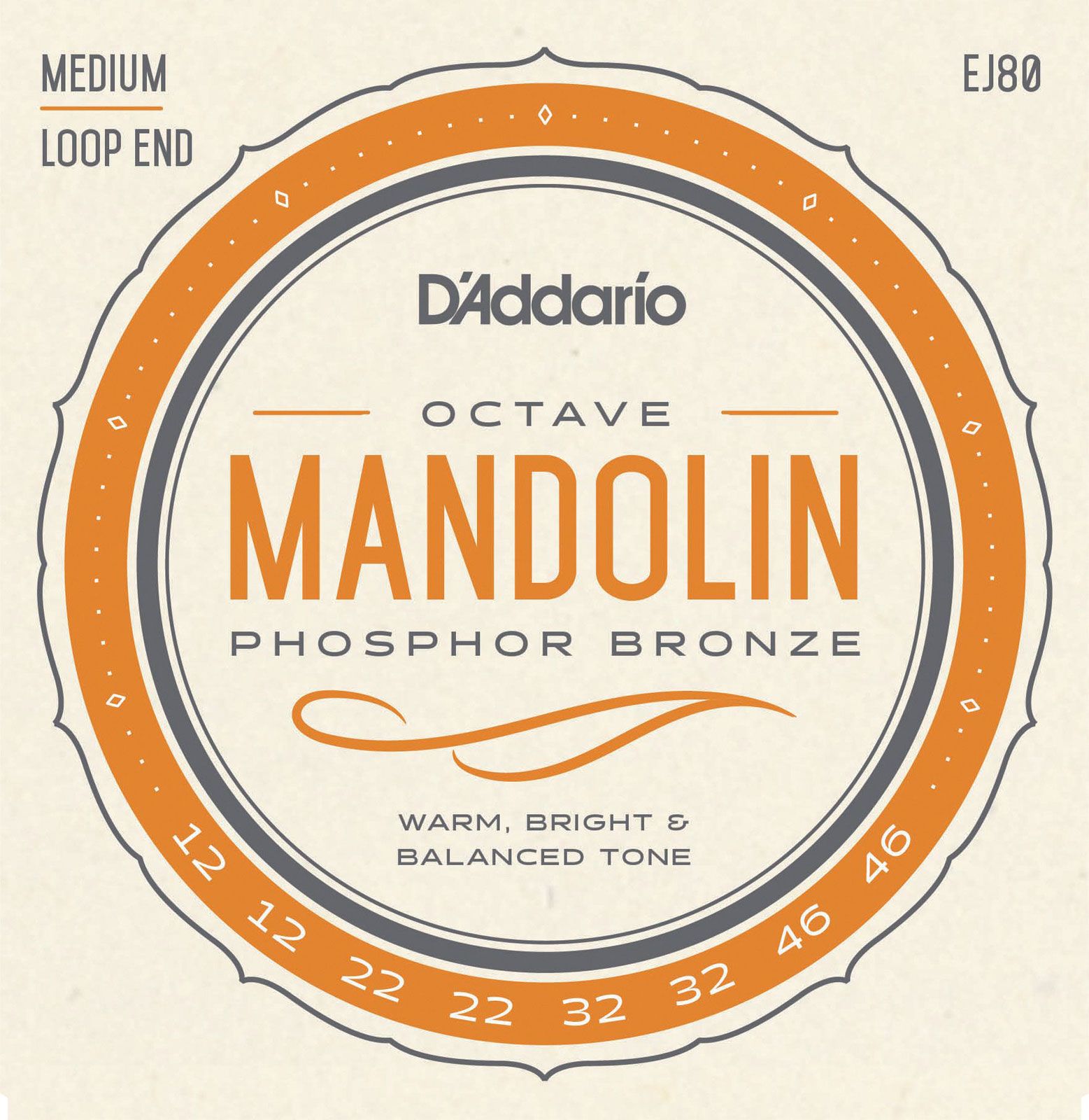 D'ADDARIO AND CO EJ80 Cordes pour Mandoline Medium 12-46