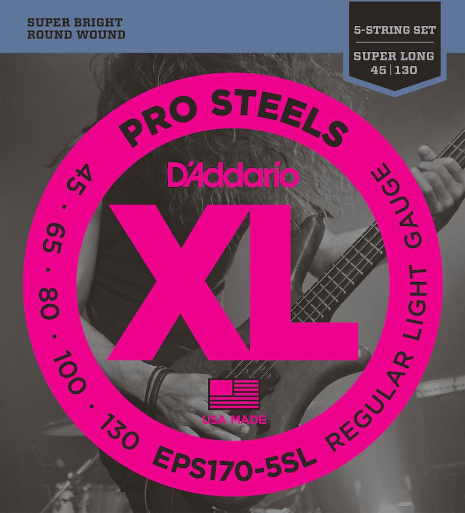 D'ADDARIO AND CO EPS170-5SL PROSTEELS SUPER LONG REGULAR LIGHT 5C 45-130