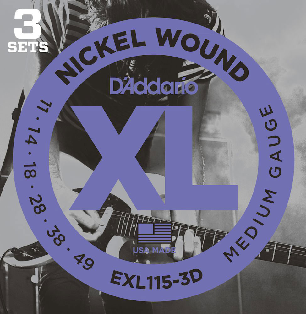 D'ADDARIO AND CO EXL115-3D NICKEL WOUND MEDIUM 11-49 PACK DE 3