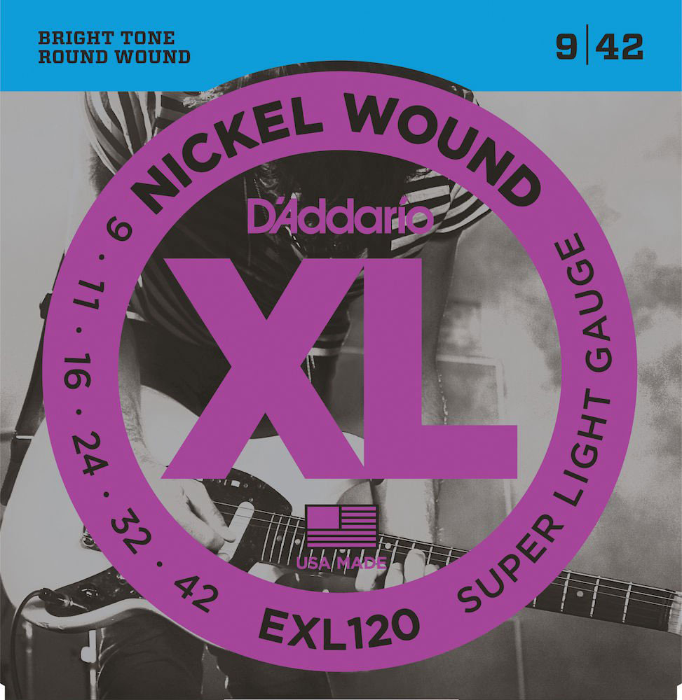 D'ADDARIO AND CO EXL120 Nickel Wound Super Light 9-42