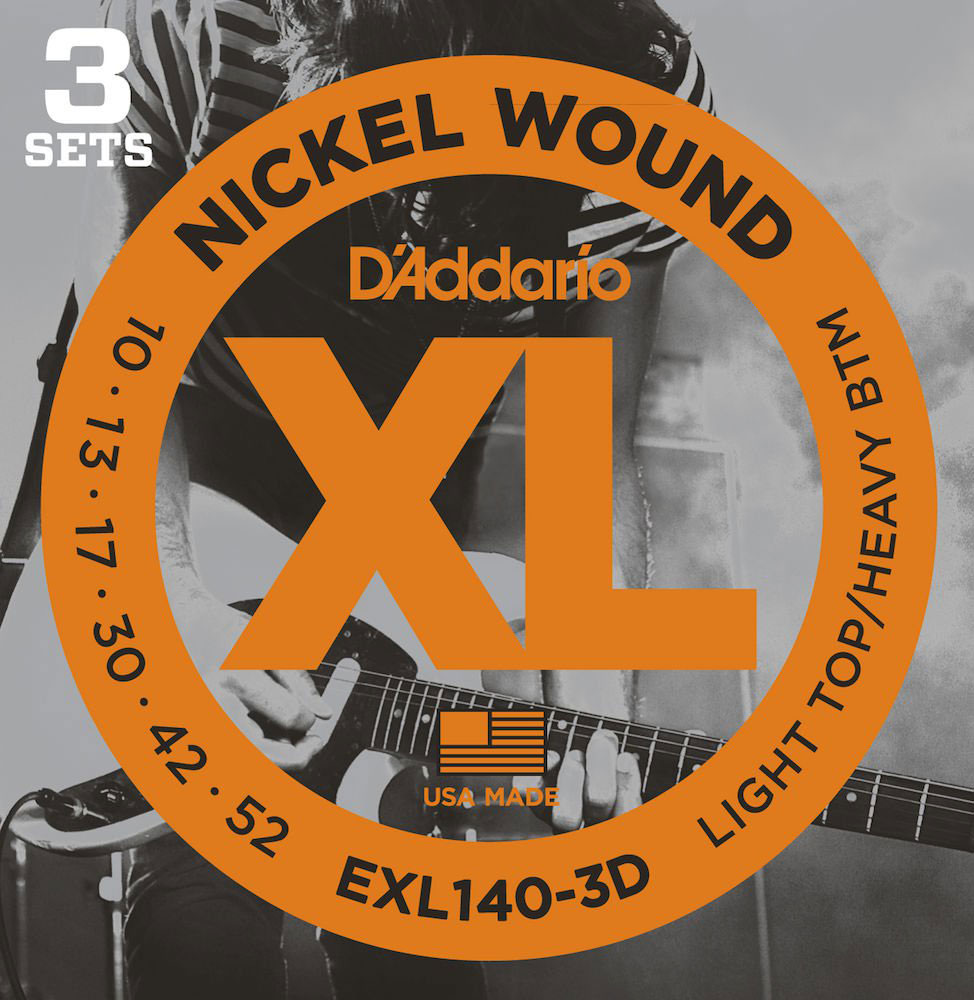 D'ADDARIO AND CO EXL140-3D NICKEL WOUND LIGHT TOP/HEAVY BTM PACK DE 3