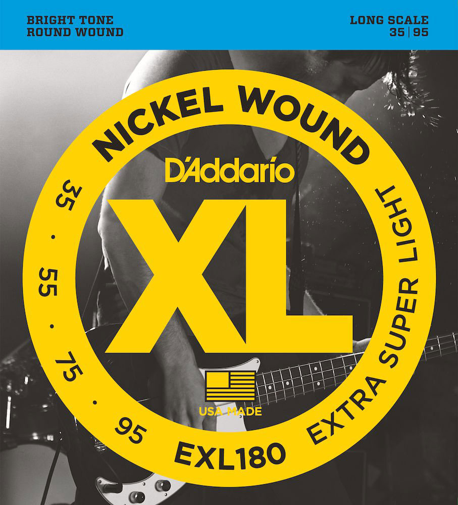 D'ADDARIO AND CO EXL180 NICKEL WOUND EXTRA LONG SCALE SUPER LIGHT 35-95