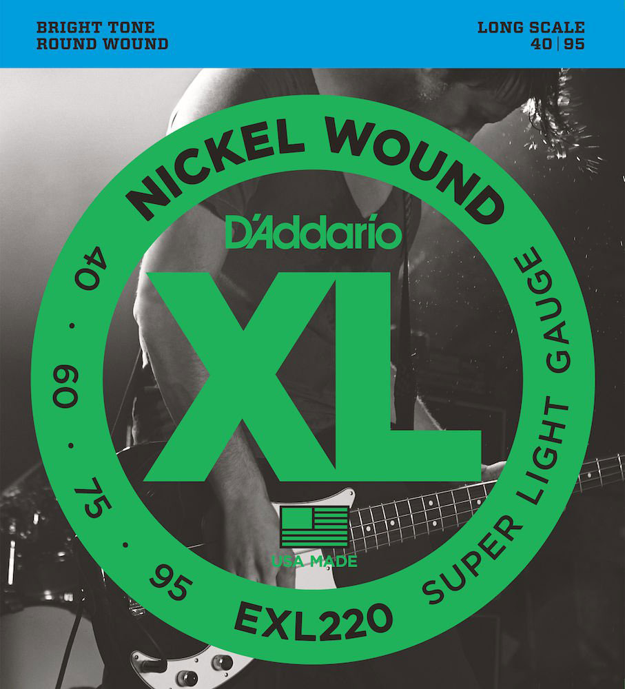 D'ADDARIO AND CO EXL220 NICKEL WOUND SUPER LIGHT 40-95 LONG SCALE
