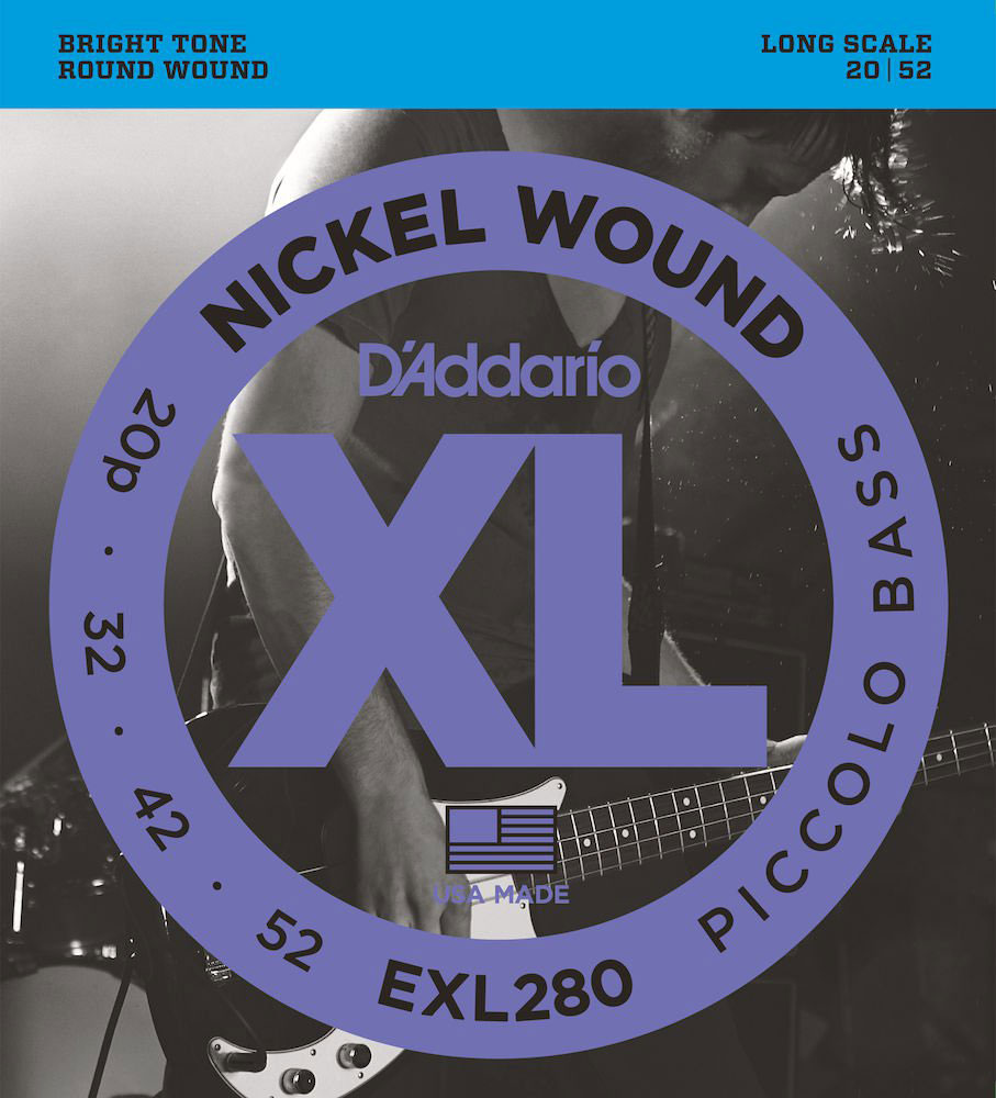 D'ADDARIO AND CO EXL280 NICKEL WOUND LONG SCALE PICCOLO BASS 20-52