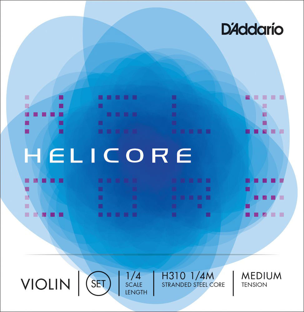 D'ADDARIO AND CO HELICORE VIOLIN STRING SET 1/4 NECK MEDIUM TENSION