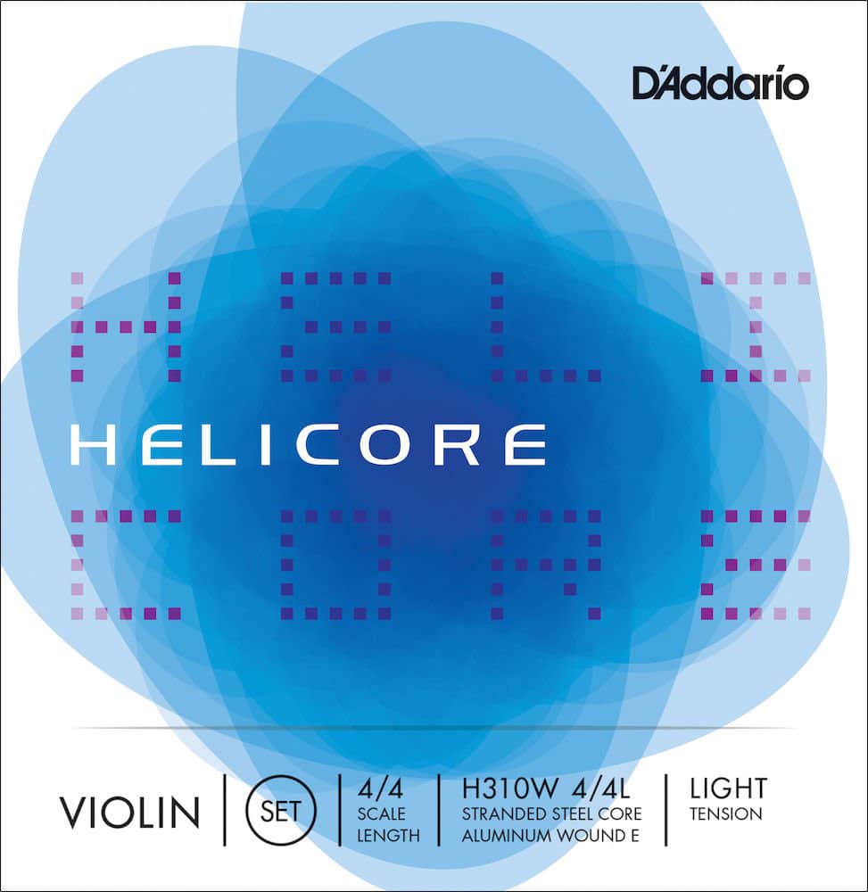 D'ADDARIO AND CO JEU DE CORDES AVEC CORDE DE MI A FILET POUR VIOLON HELICORE MANCHE 4/4 TENSION LIGHT