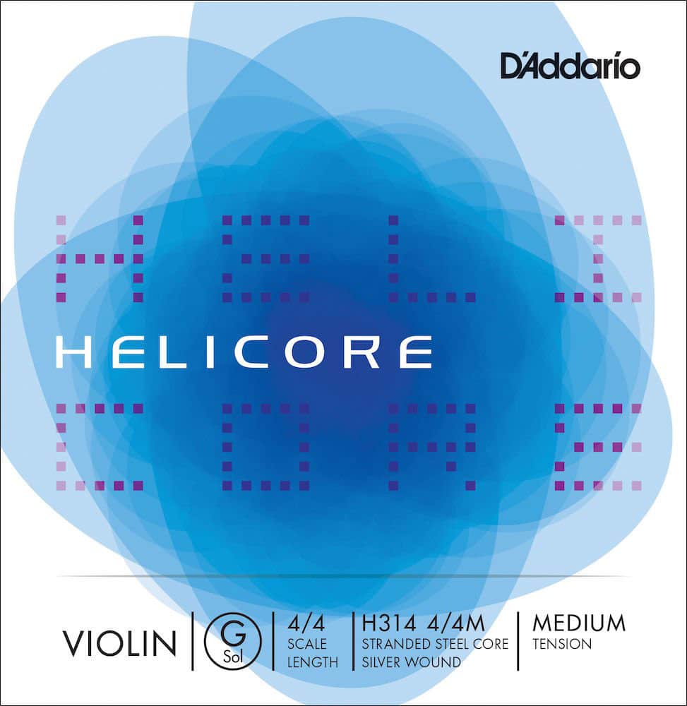 D'ADDARIO AND CO 4/4 HELICORE CORDE SOL MEDIUM FILE ARGENT