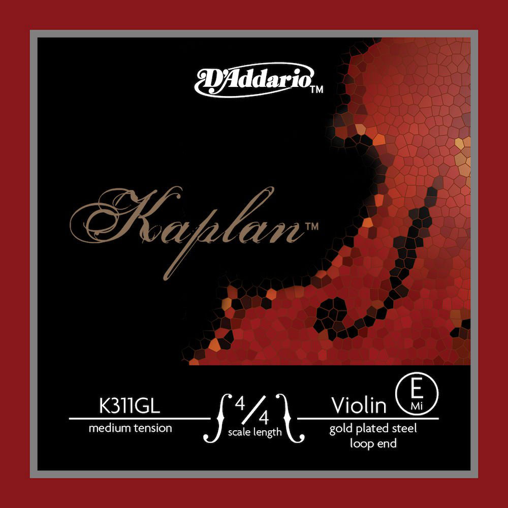 D'ADDARIO AND CO CORDE SEULE (MI) PLAQUEE OR POUR VIOLON KAPLAN EXTREMITE A BOUCLE MANCHE 4/4 TENSION MEDIUM