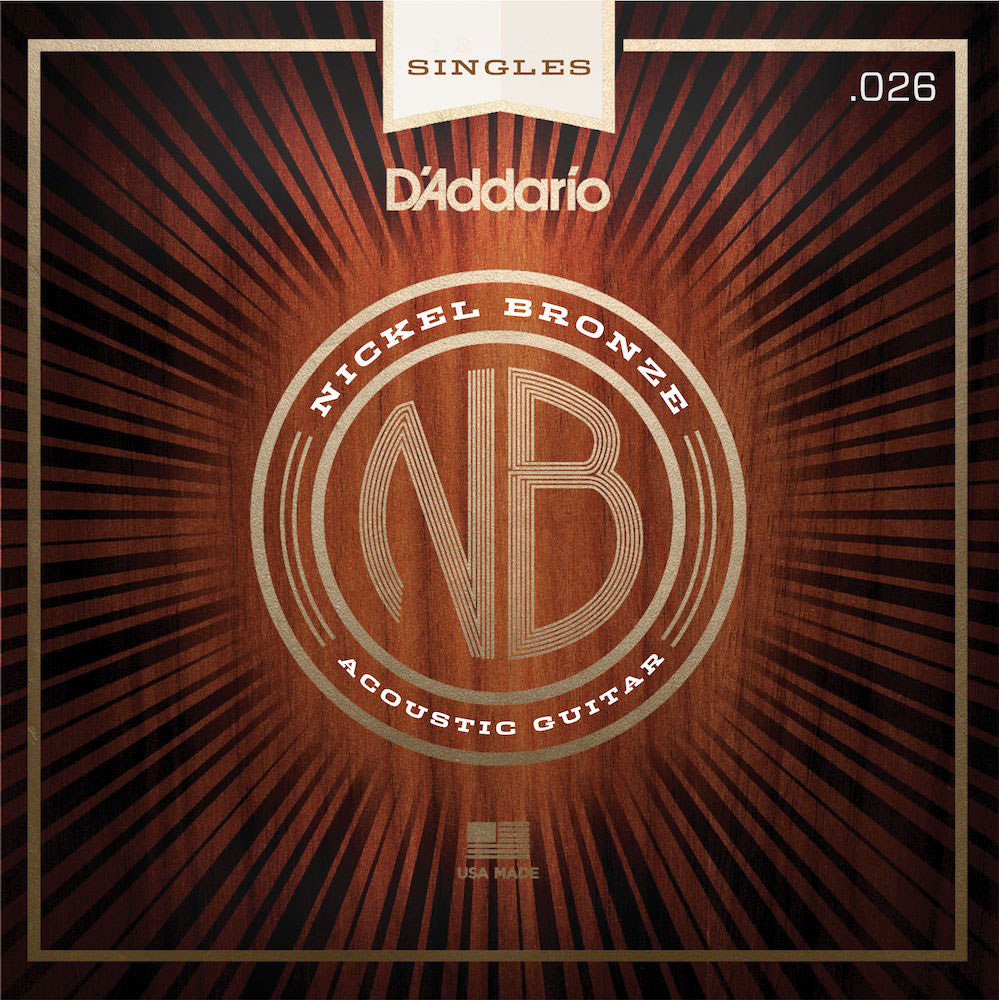 D'ADDARIO AND CO STRING ONLY FOR ACOUSTIC GUITAR NB026 NICKEL BRONZE NET .026