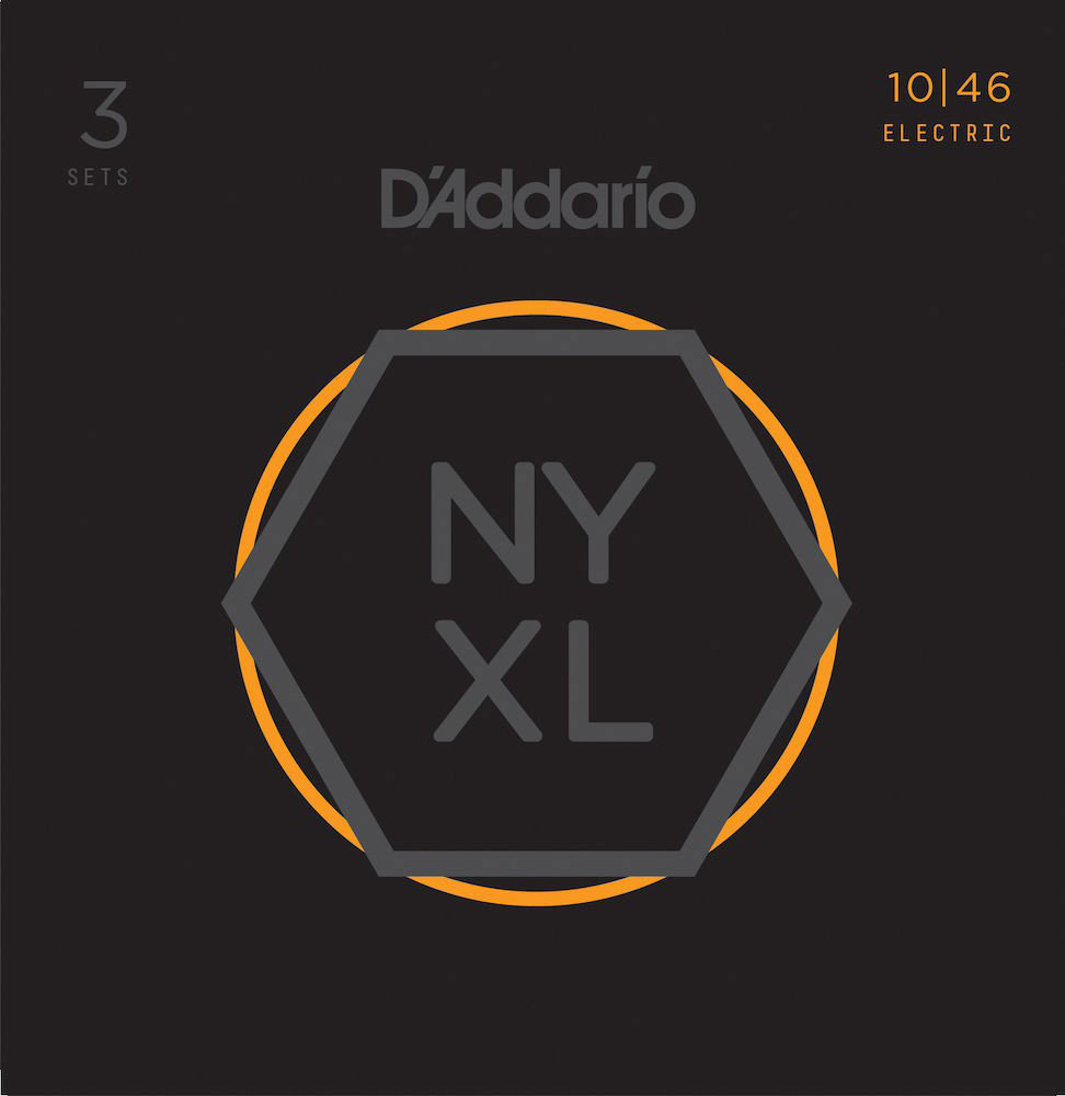 D'ADDARIO AND CO STRINGS FOR ELECTRIC GUITAR NYXL1046-3P NICKEL NET REGULAR LIGHT 10-46 (3 SETS)